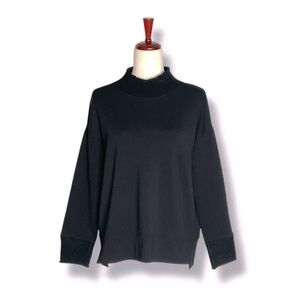 Joh Black Scuba Sweatshirt W/ Knit Mockneck Size Medium